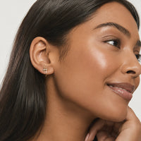 Modern Bar Cross Hoop Earrings