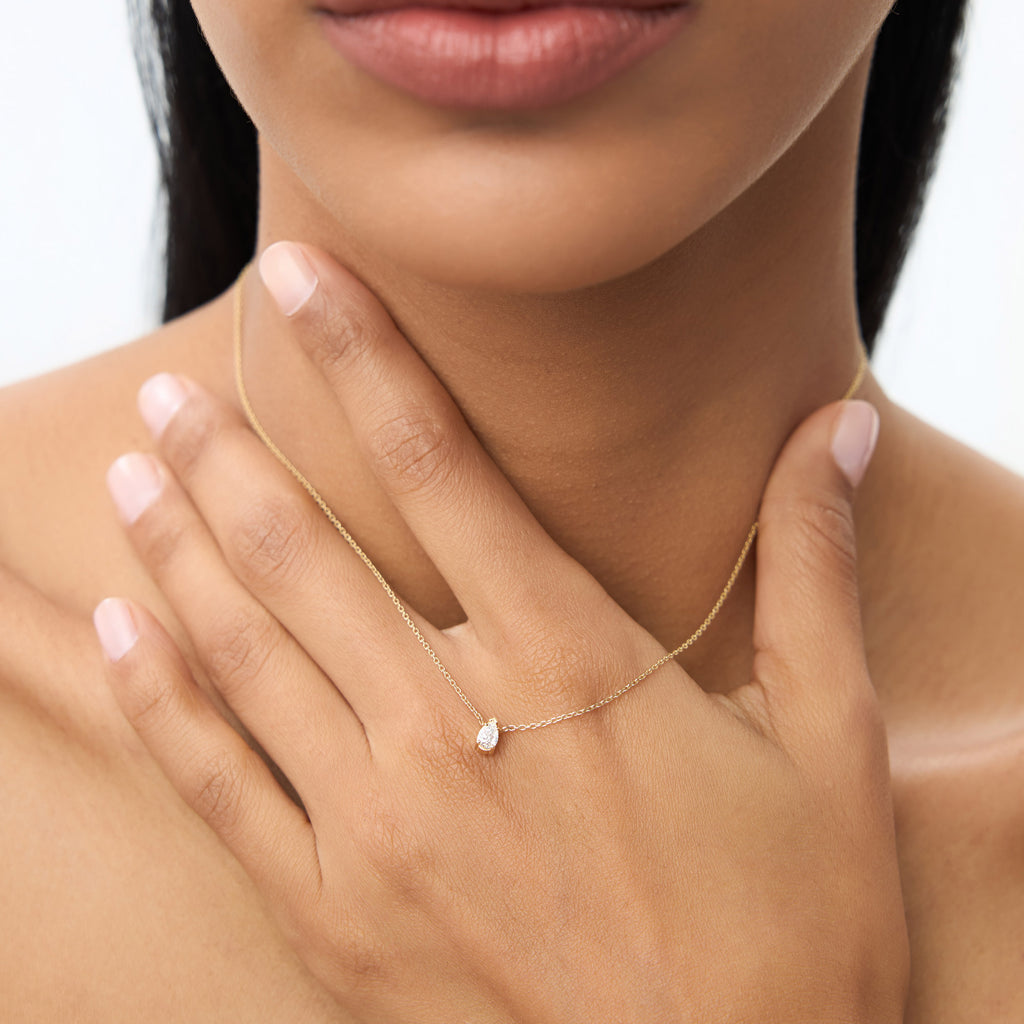 Pear Solitaire Pendant