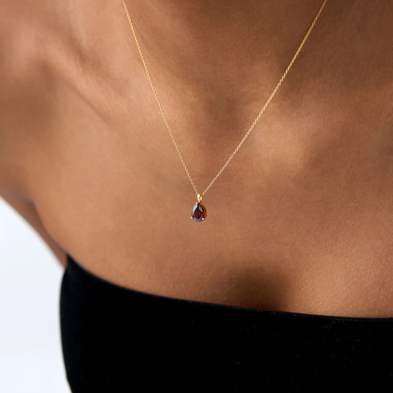 Pear Cut Solitaire Pendant Necklace