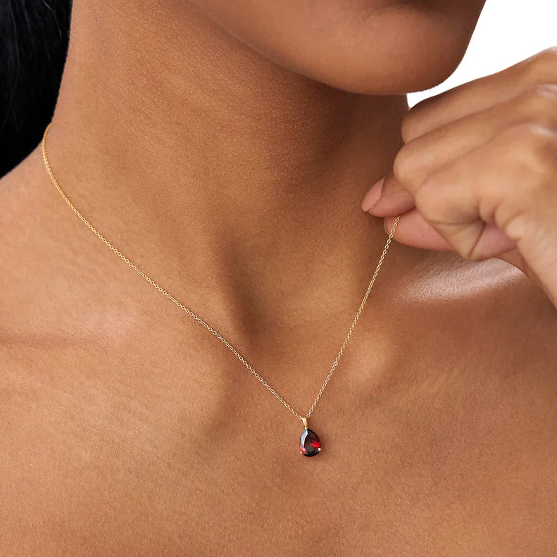 Pear Cut Solitaire Pendant Necklace