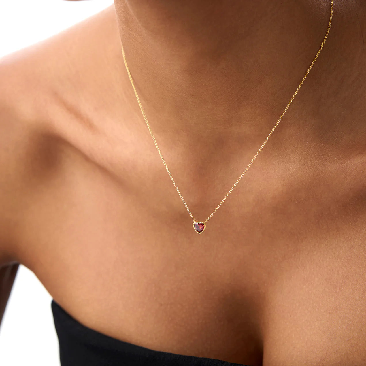 Bezel Heart Pendant Necklace