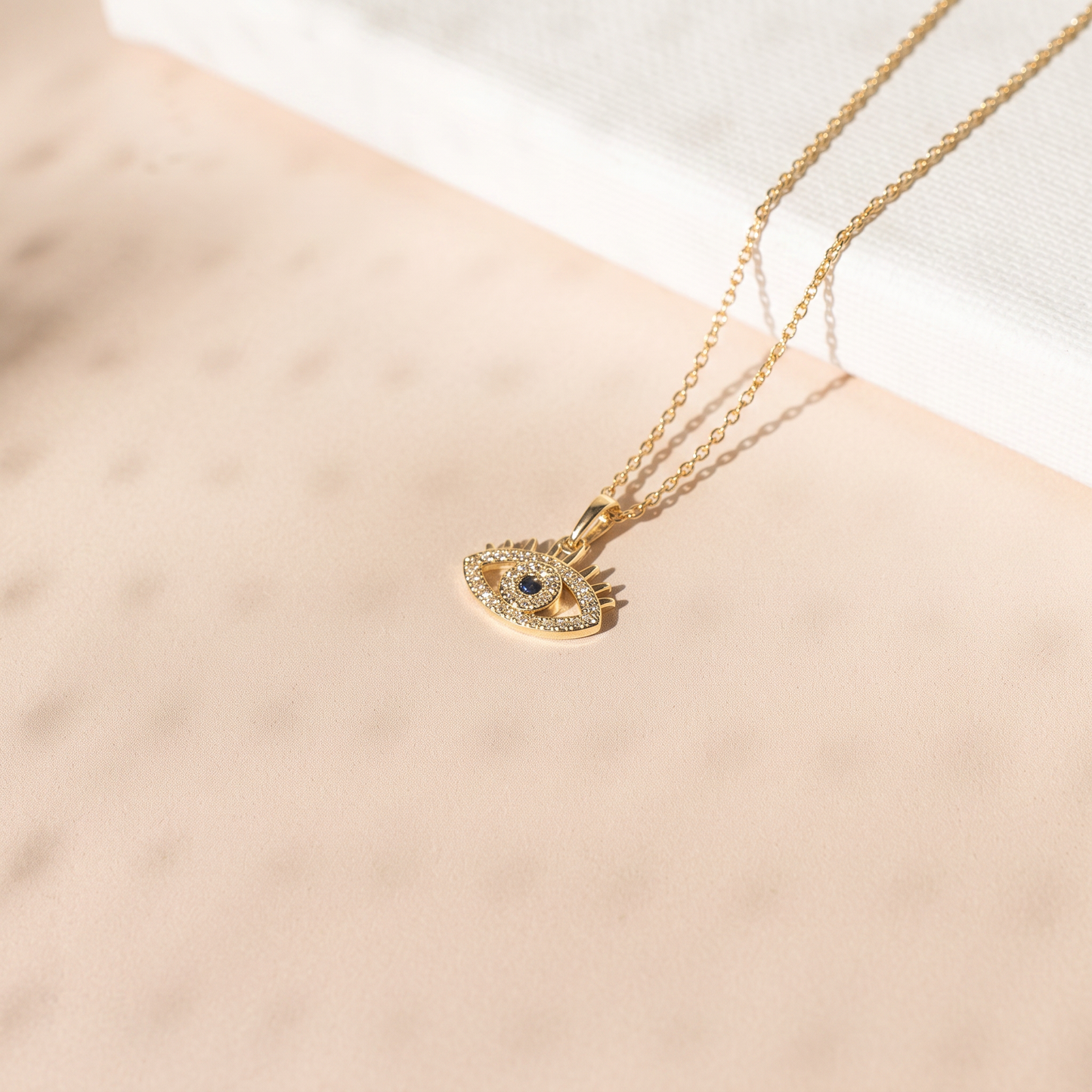 Open Cut Out Evil Eye Pendant Necklace