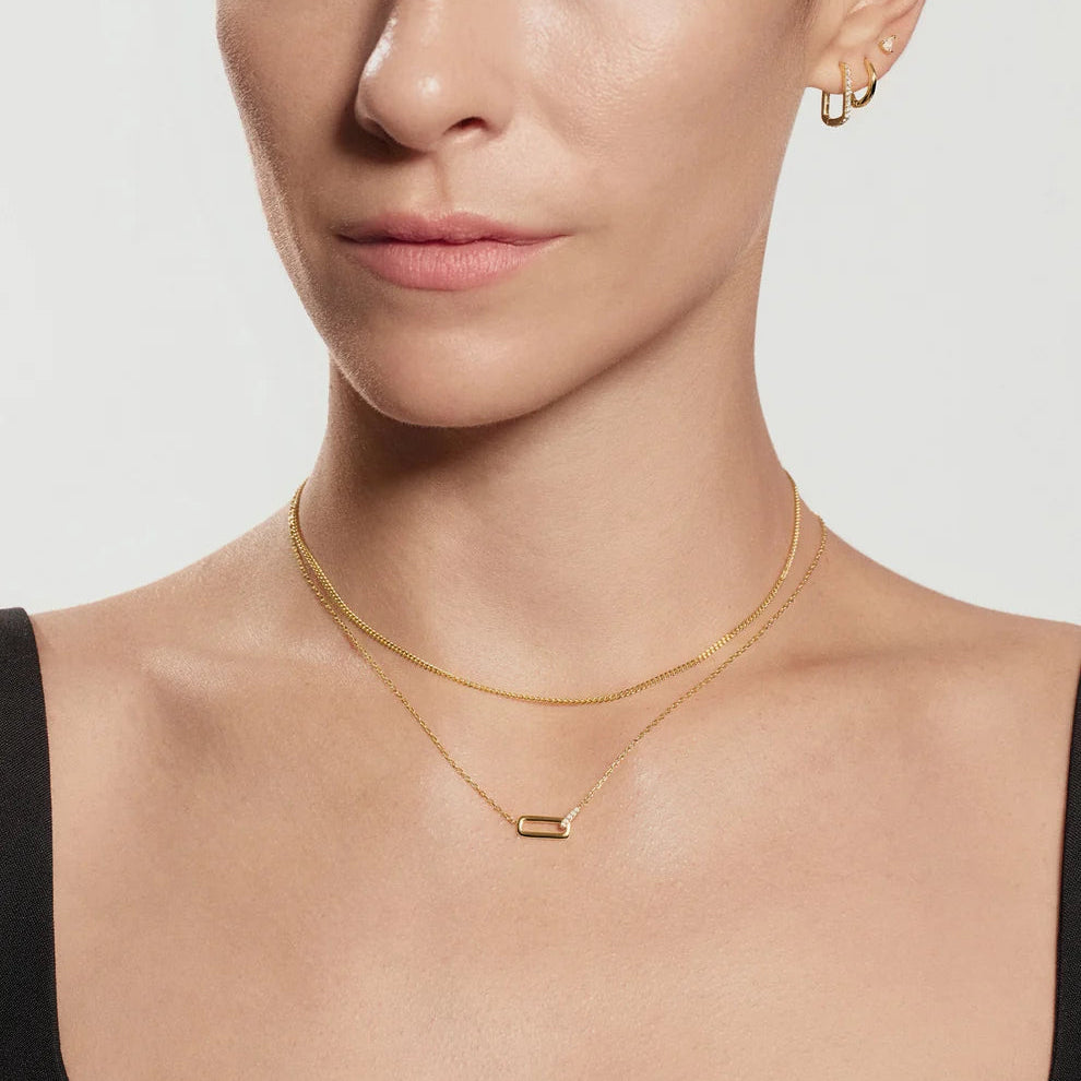 Open Link Bar Chain Necklace