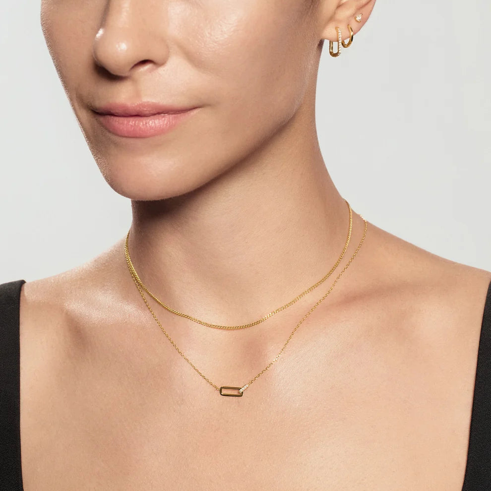 Open Link Bar Chain Necklace