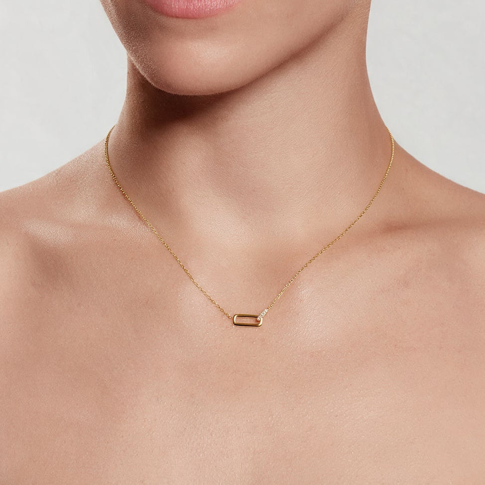 Open Link Bar Chain Necklace