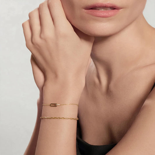 Open Oval Link Station Bracelet