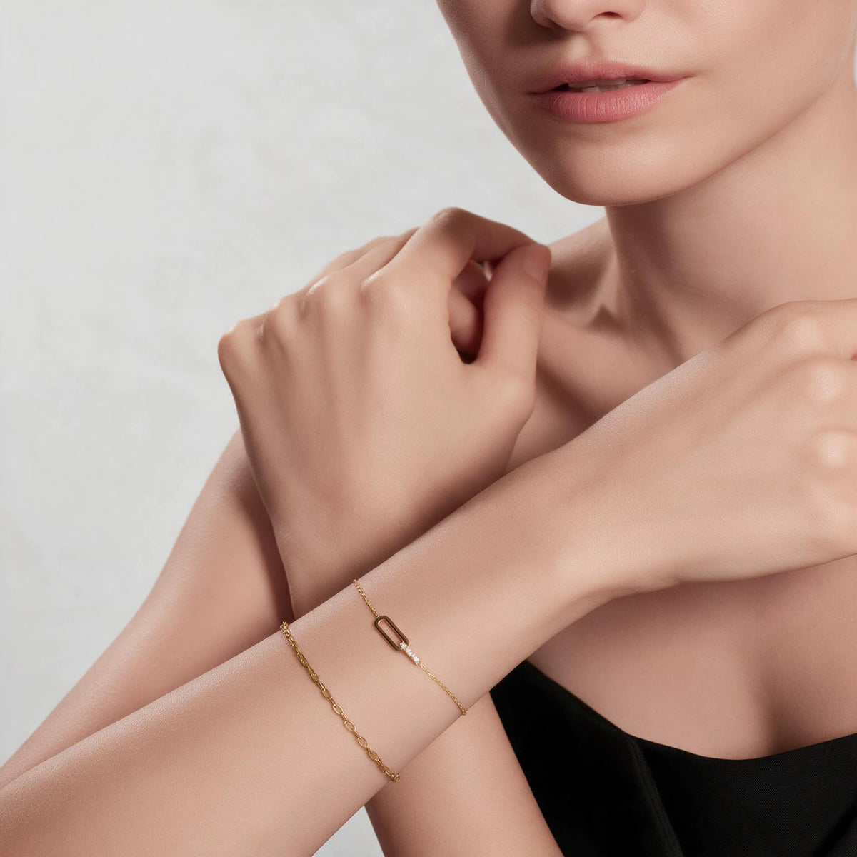 Open Oval Link Station Bracelet