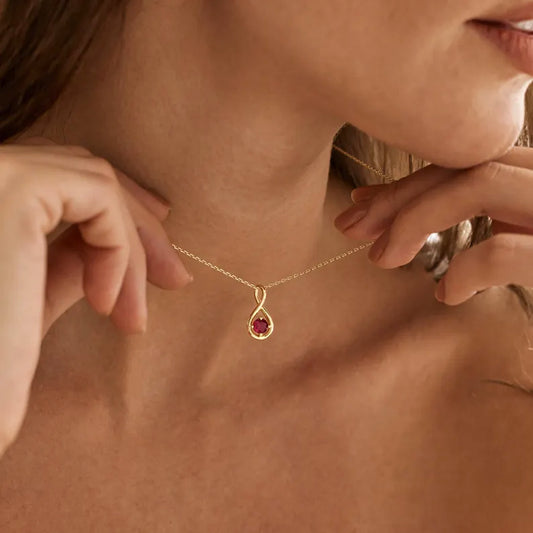 Open Teardrop Solitaire Necklace