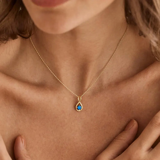Open Teardrop Solitaire Necklace