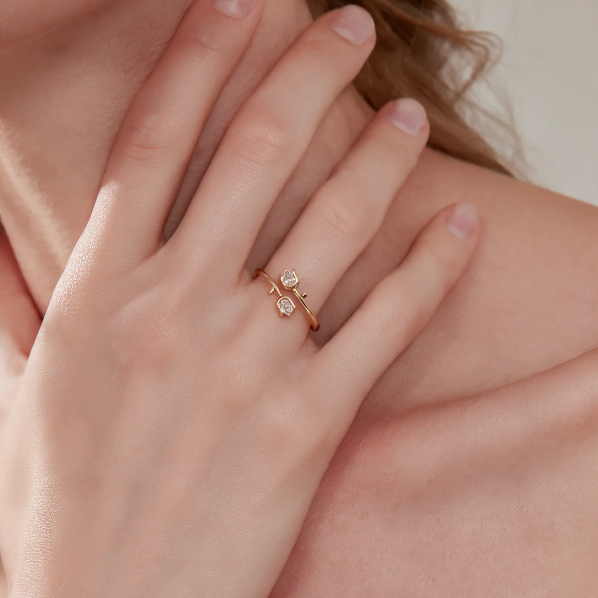Open Tulip Bud Ring
