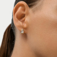 Pear Cut Bezel Solitaire Hoop Earrings