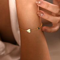 Personalised Name Heart Solitaire Bracelet