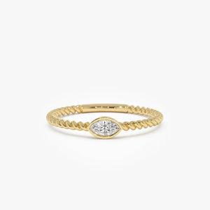 Marquise Bezel Rope Ring