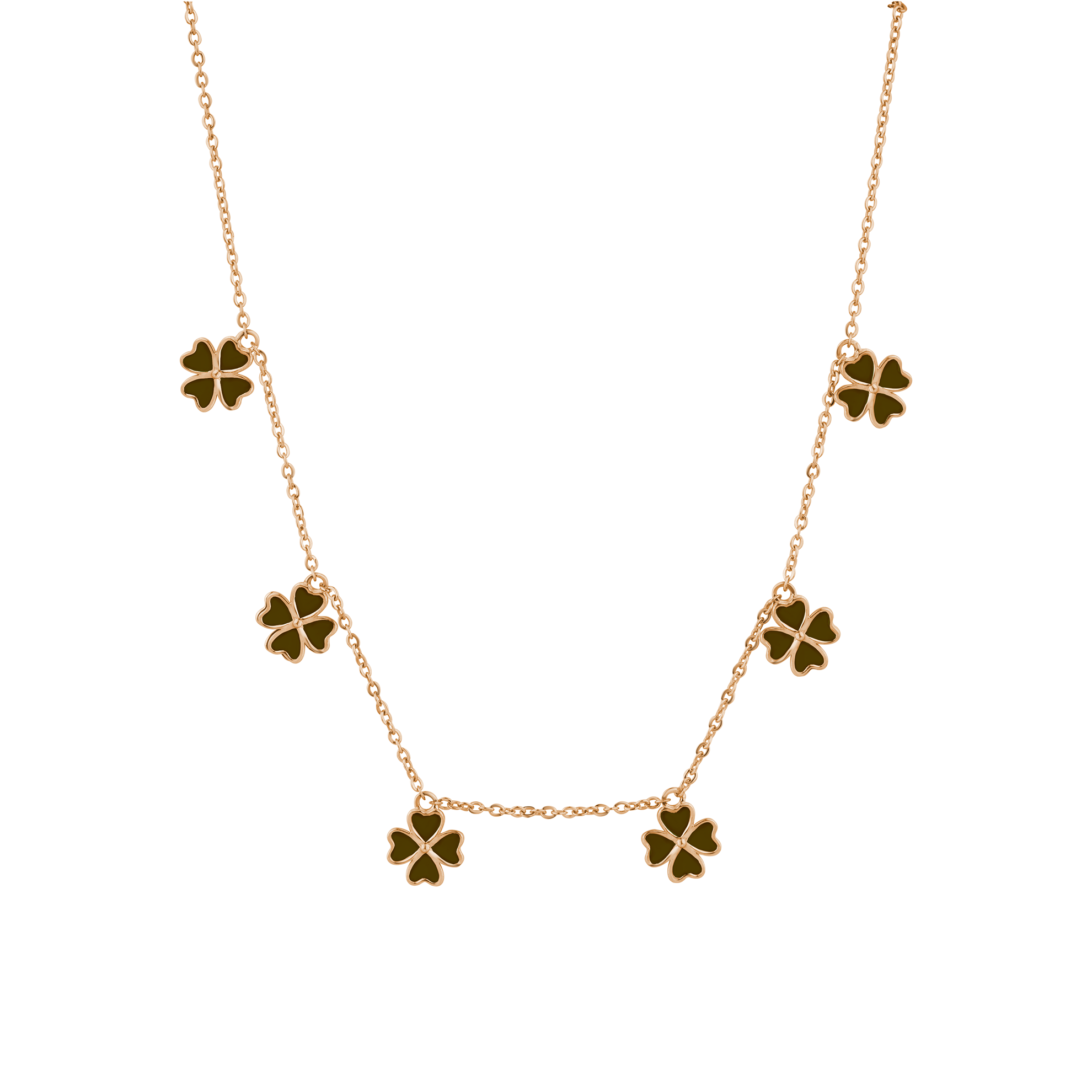 Green Enamel Clover Necklace