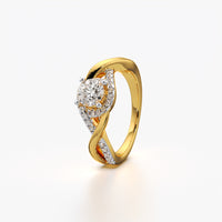 Entwined Halo Round Solitaire Ring