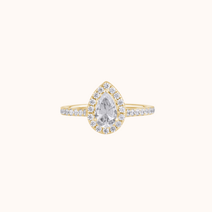 Timeless Elegant Pear Halo Ring - KYMEE