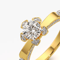Petal Prong Round Solitaire Ring
