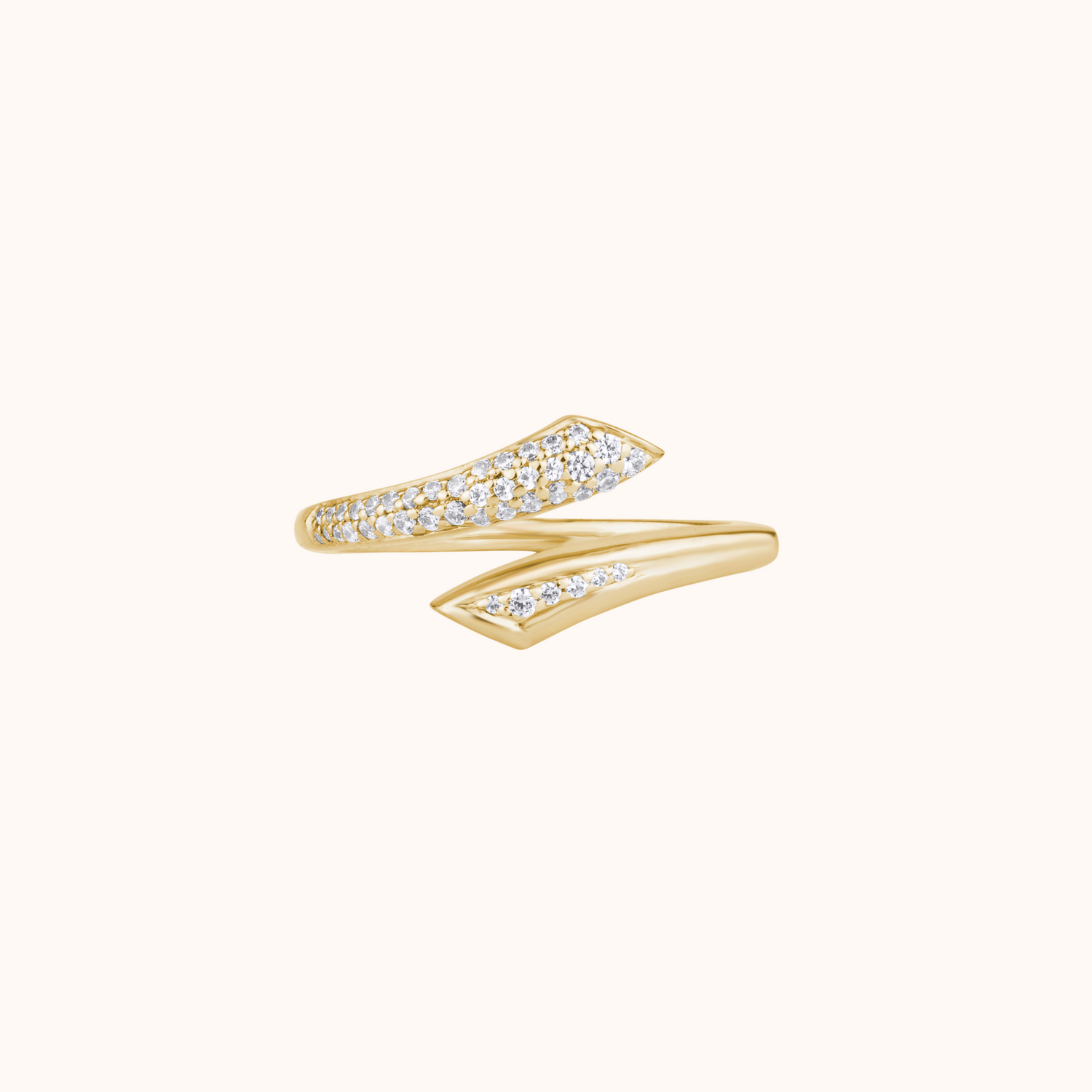 Snake Style Diamond Open Ring - KYMEE