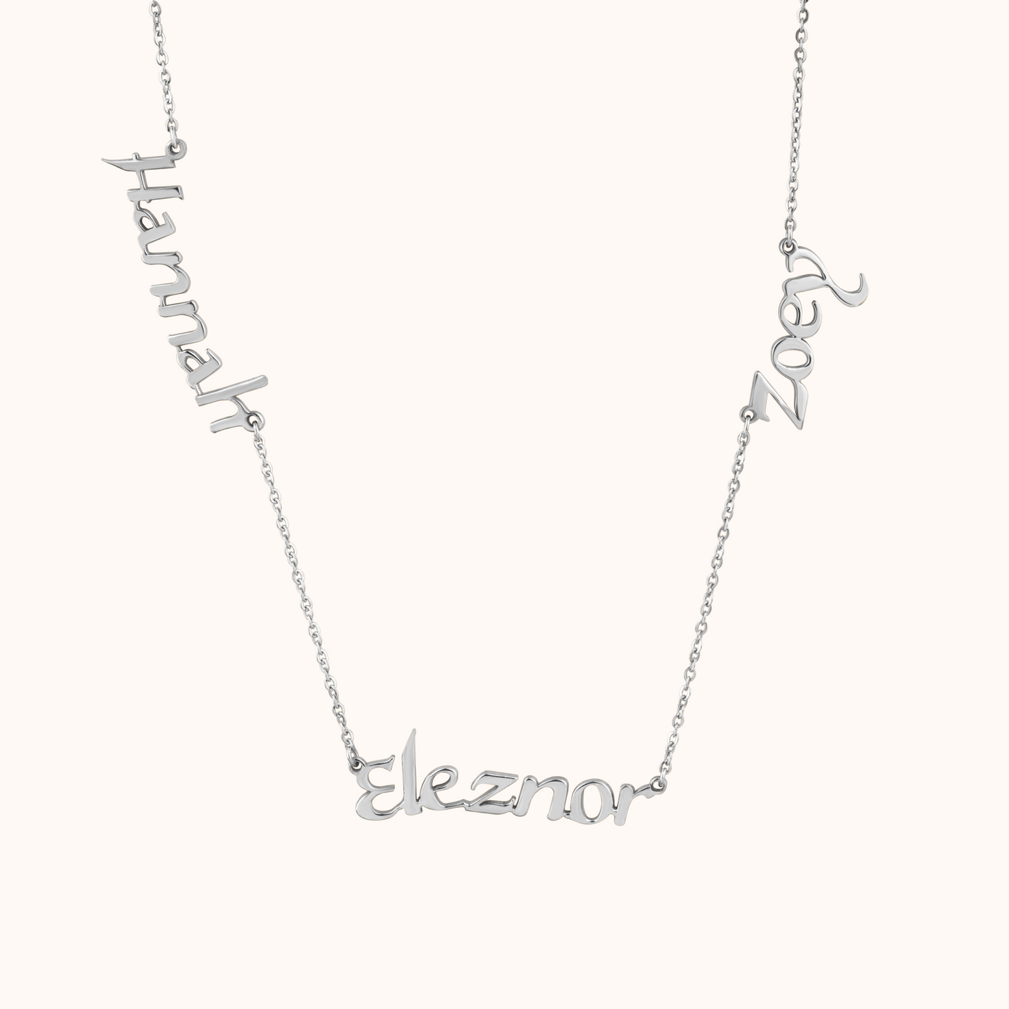 Trio Best Friends Name Necklace