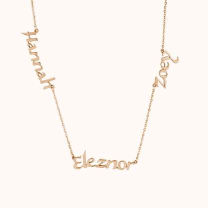 Trio Best Friends Name Necklace