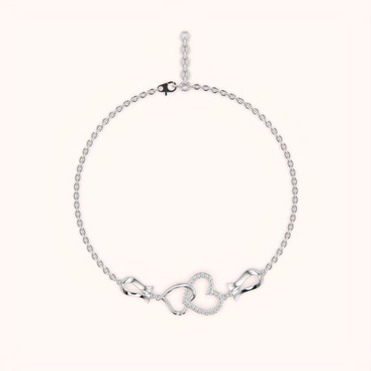 Heart Linked Charm Bracelet