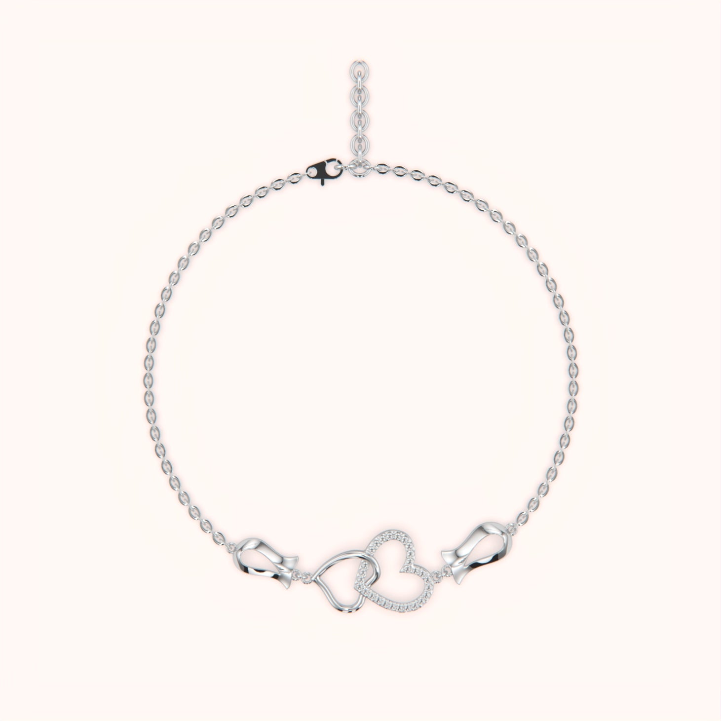 Heart Linked Charm Bracelet