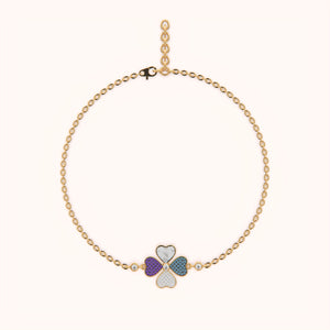 Colorful Clover Silver Bracelet - KYMEE