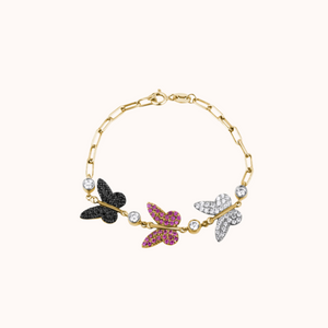 Butterfly Color Diamonds Bracelet - KYMEE