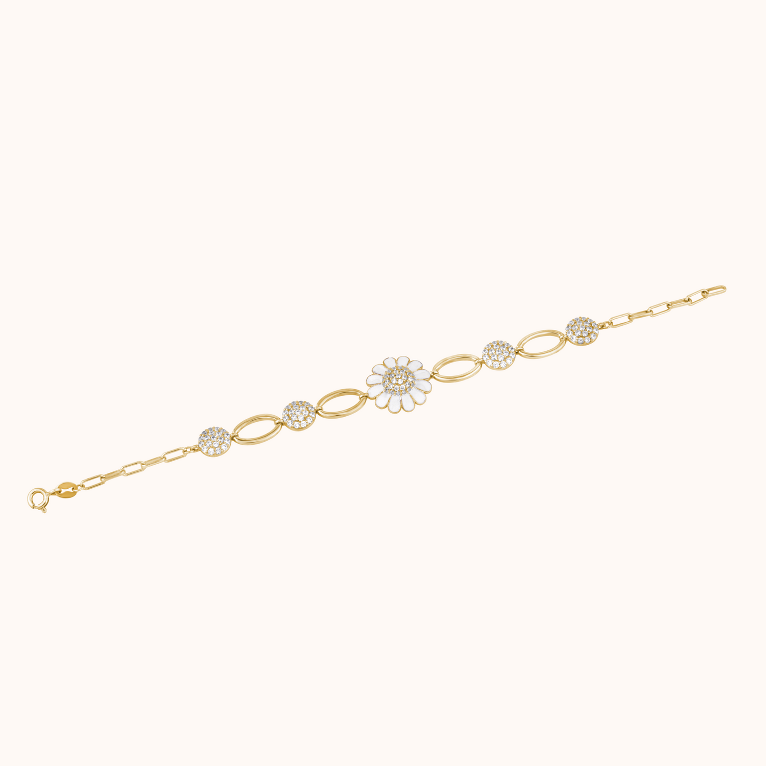 Whimsical Floral Diamond Set Bracelet - KYMEE