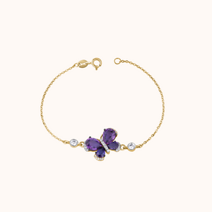 Butterfly Silver Charm Bracelet - KYMEE