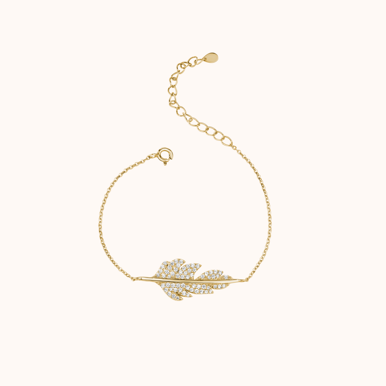 Graceful Leaf Diamond Bracelet - KYMEE