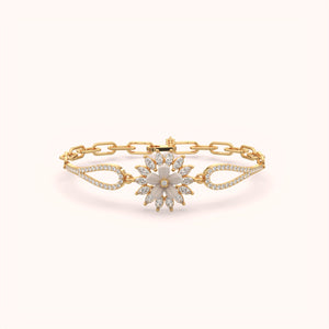 Flower Design Trendy Bracelet - KYMEE