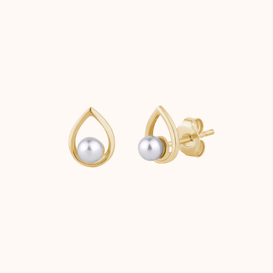 Pear-Shaped Mother of Pearl Stud