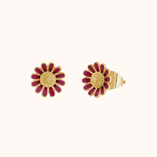 Soft Floral Enamel Stud Earring