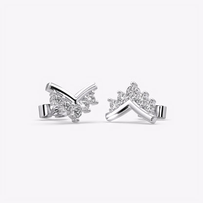 Silver Elegant V-Line Studs