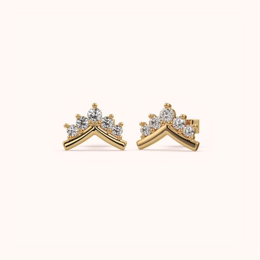 V-Shape Diamond Set Earring