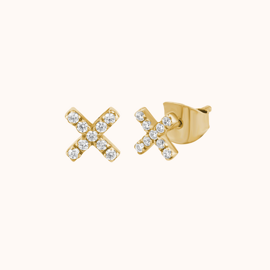 Diamond X Letter Earring