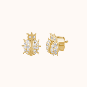 Elegant Ladybug Diamond Stud - KYMEE