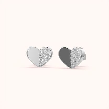 Minimalist Silver Heart Stud
