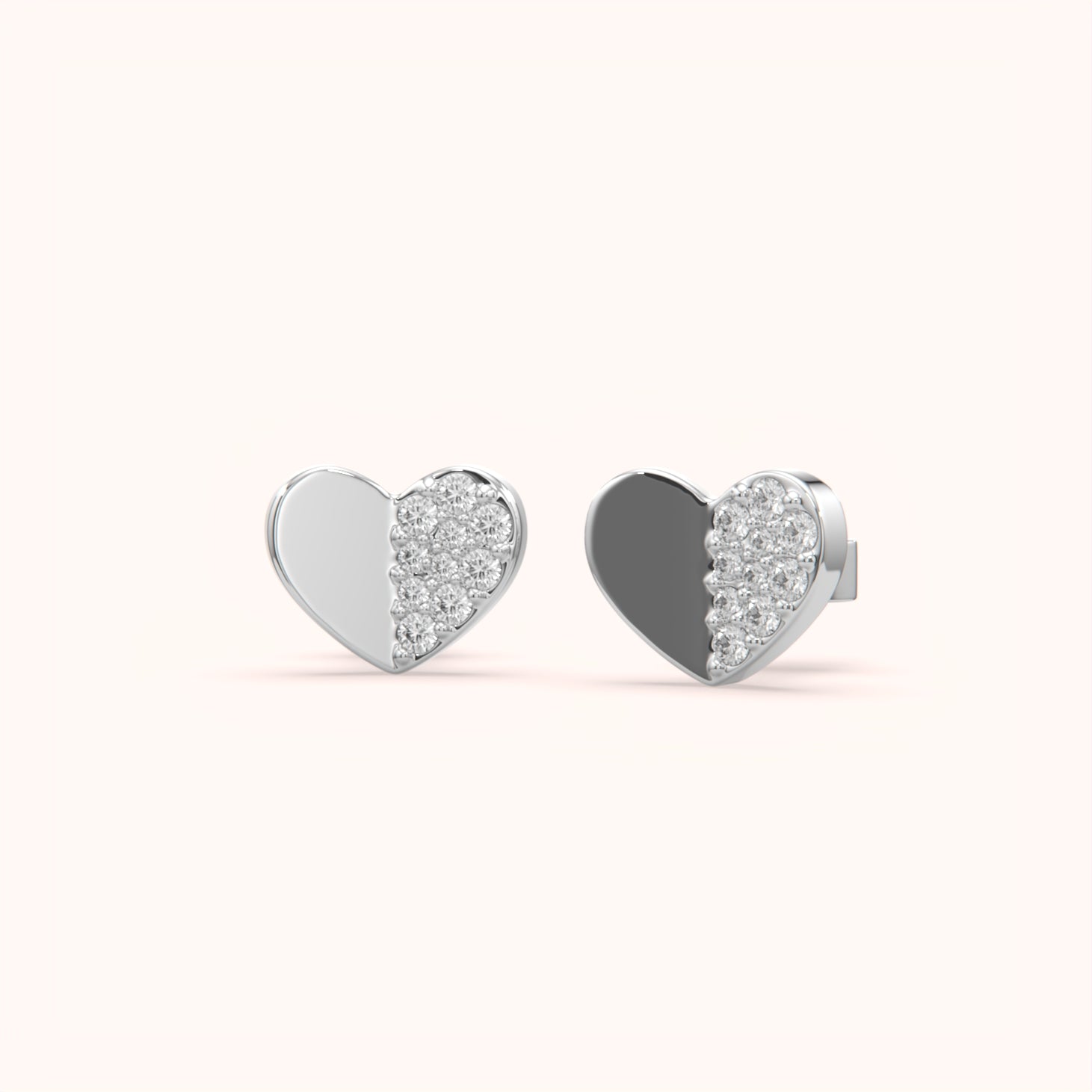 Minimalist Silver Heart Stud