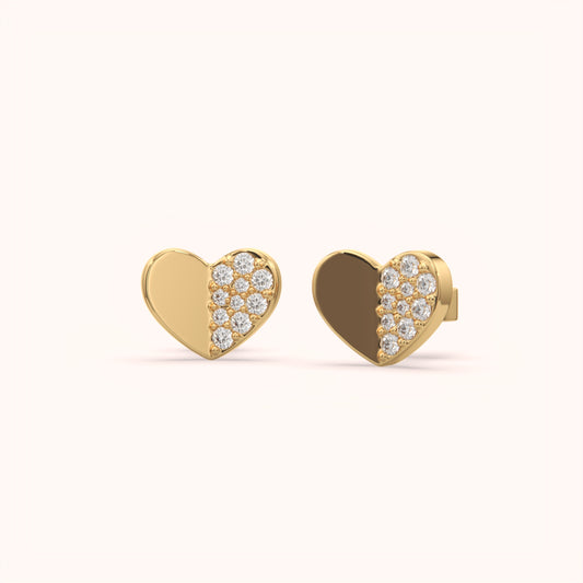 Minimalist Silver Heart Stud