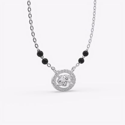 Dazzling Halo Silver Mangalsutra