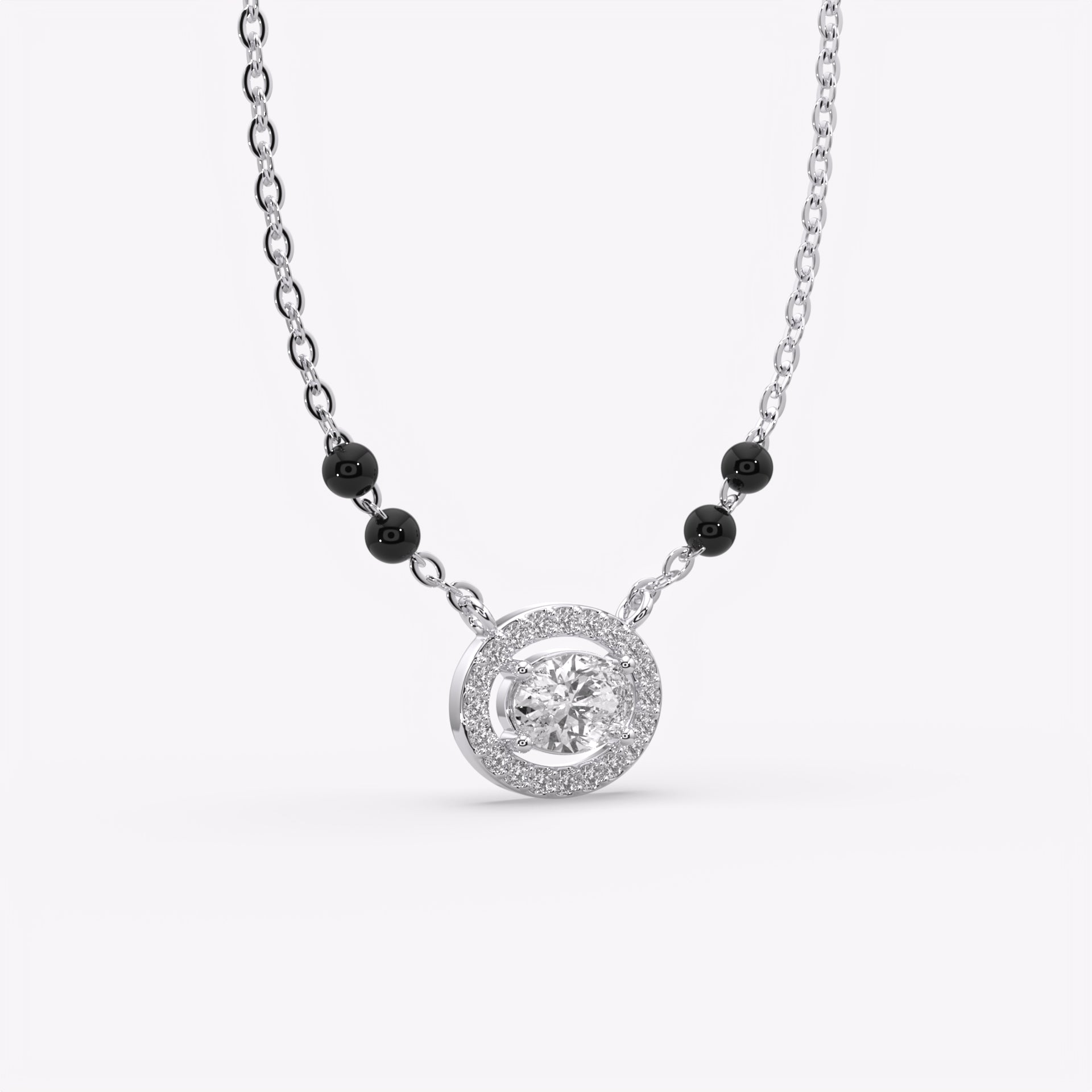 Dazzling Halo Silver Mangalsutra