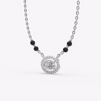 Dazzling Halo Silver Mangalsutra