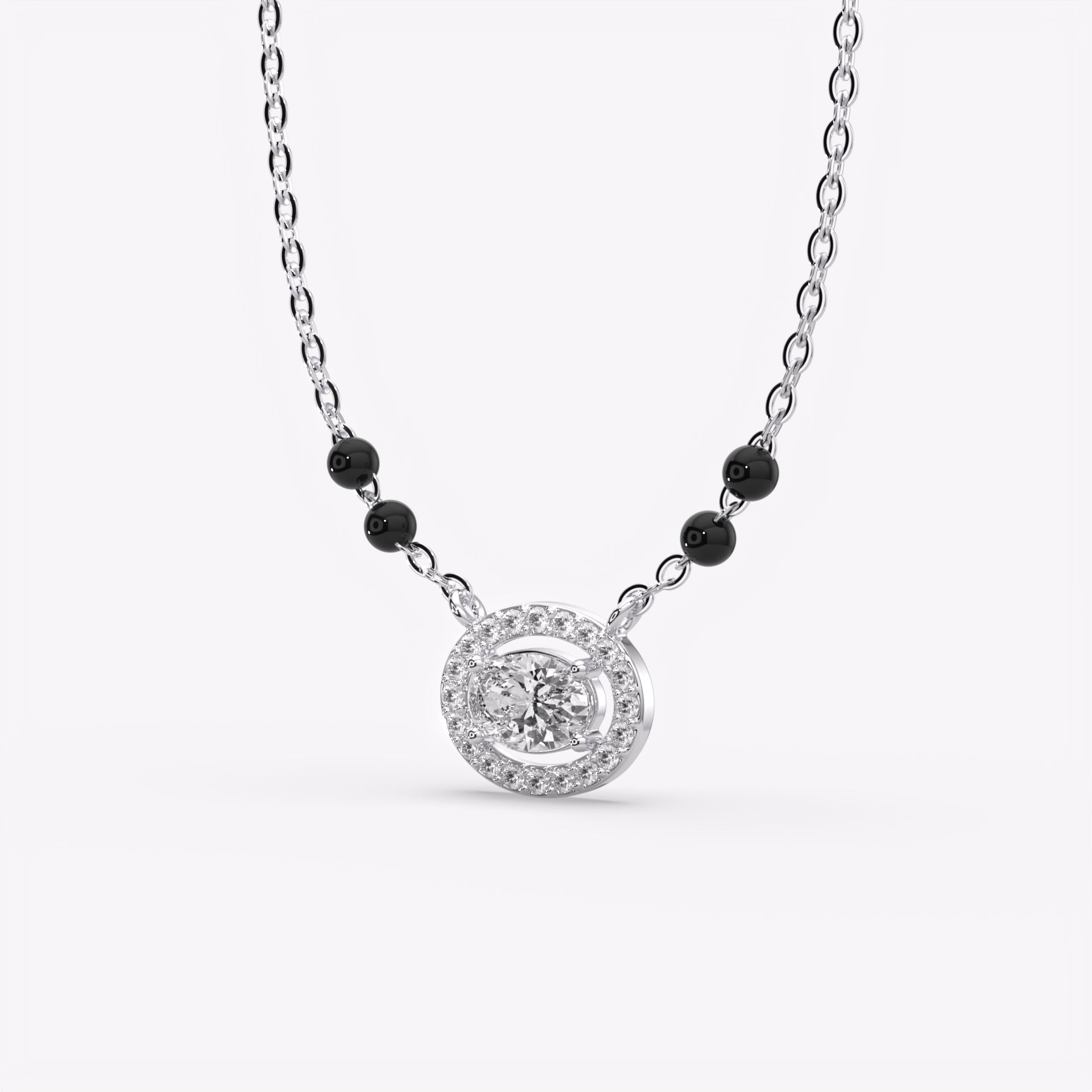 Dazzling Halo Silver Mangalsutra