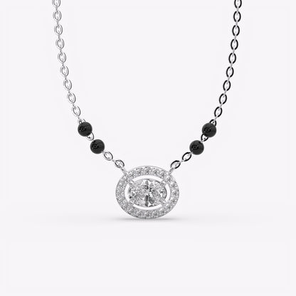 Dazzling Halo Silver Mangalsutra
