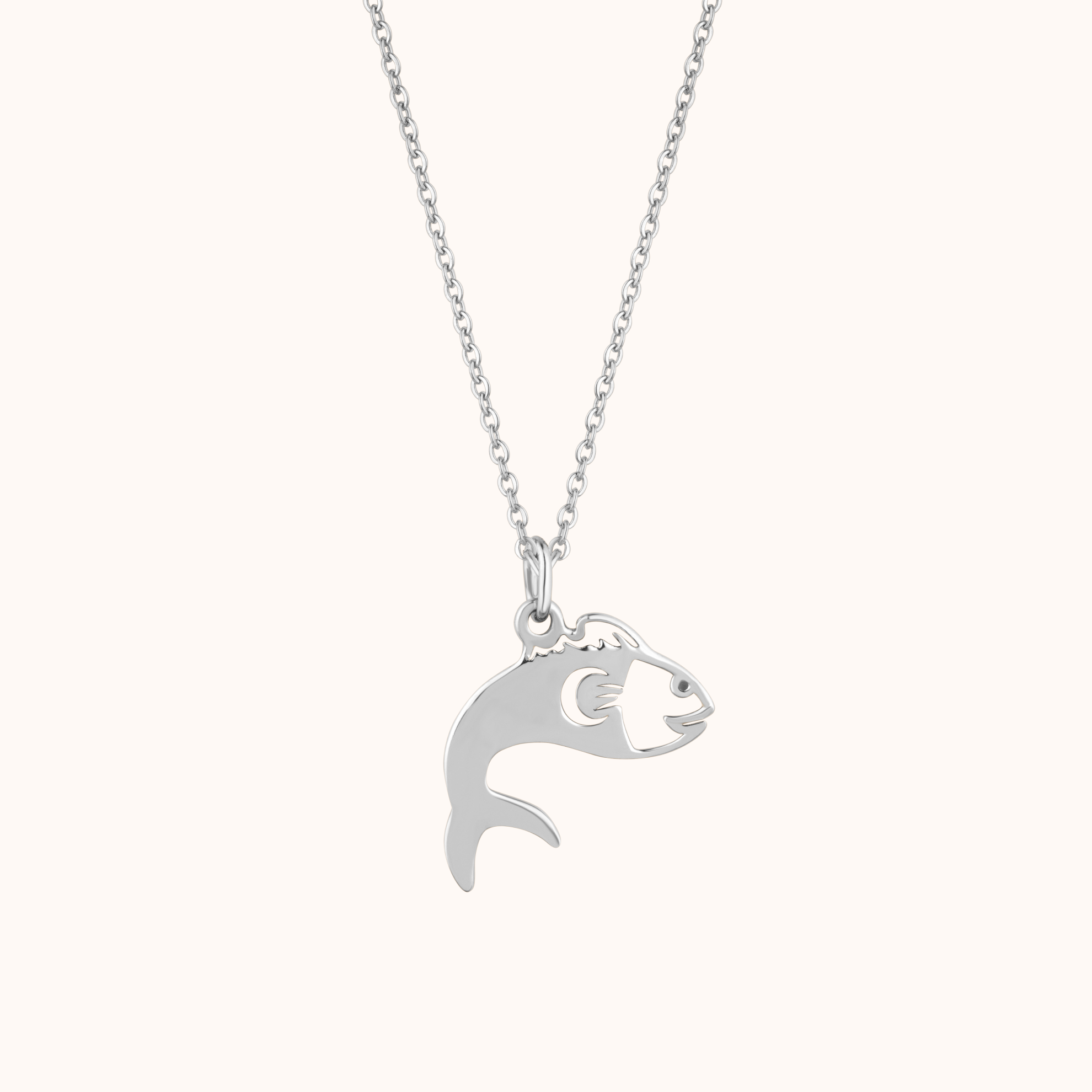 Silver Fish Charm Necklace