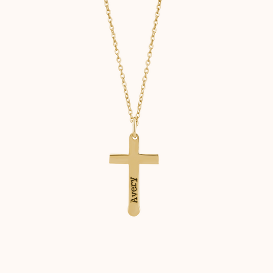 Cross Necklace with Engraving