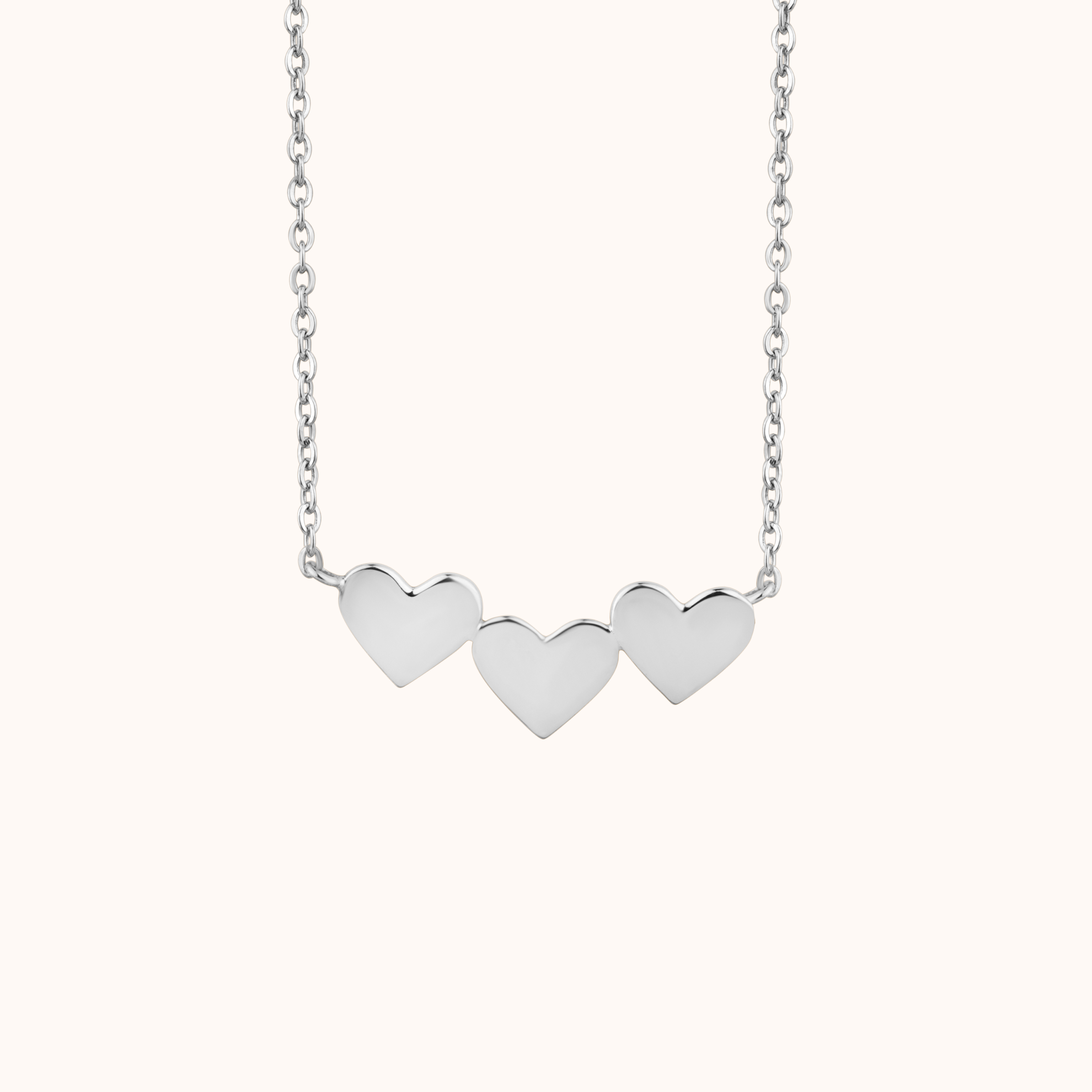 Minimalist Triple Heart Charm Necklace