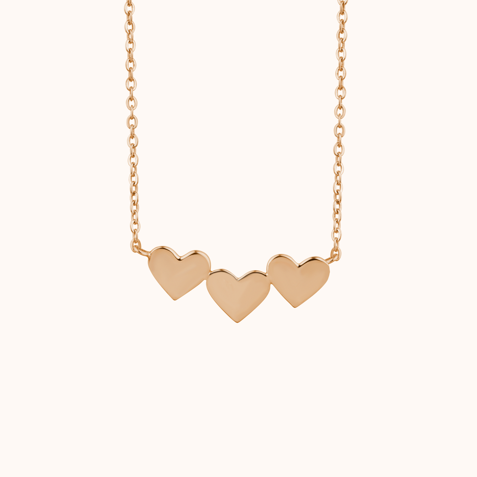 Minimalist Triple Heart Charm Necklace